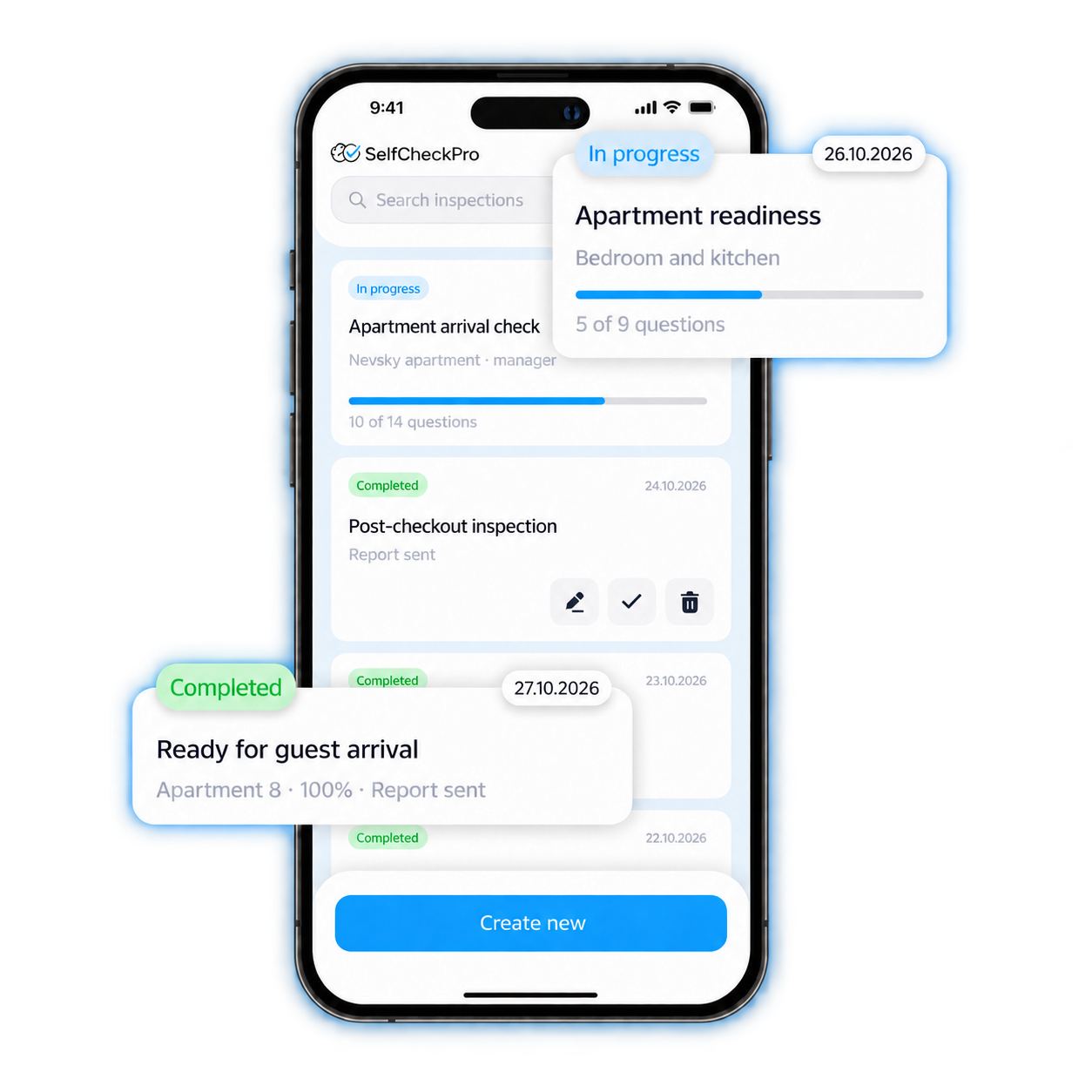 SelfCheck Pro checklists for apartment turnover and guest arrival readiness